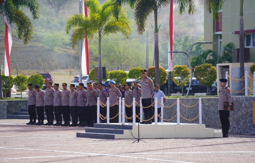 Pimpin Apel Perdana, Kapolda Sulteng Brigjen Pol. Nasri Tegaskan Pendekatan Cegah Kejahatan
