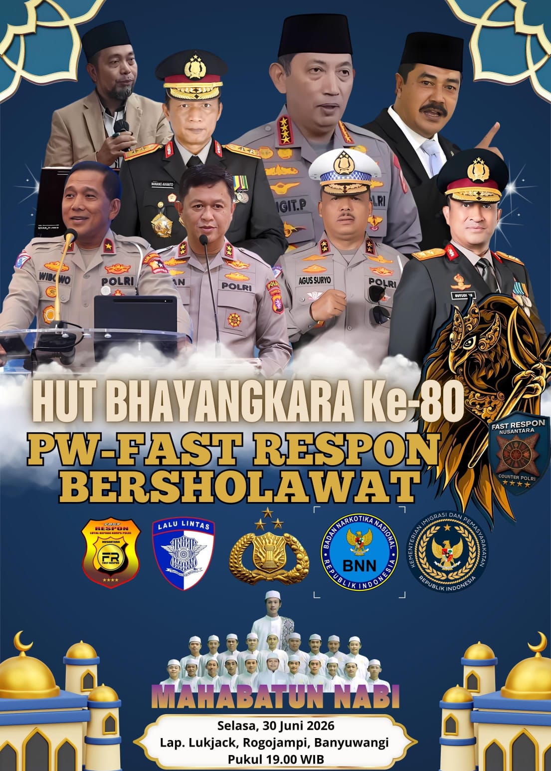 Diinisiasi Eks Kabareskrim Sejak 2023, PW-FRN Gelar Doa dan Sholawat Akbar ke-80 Bhayangkara di Banyuwangi