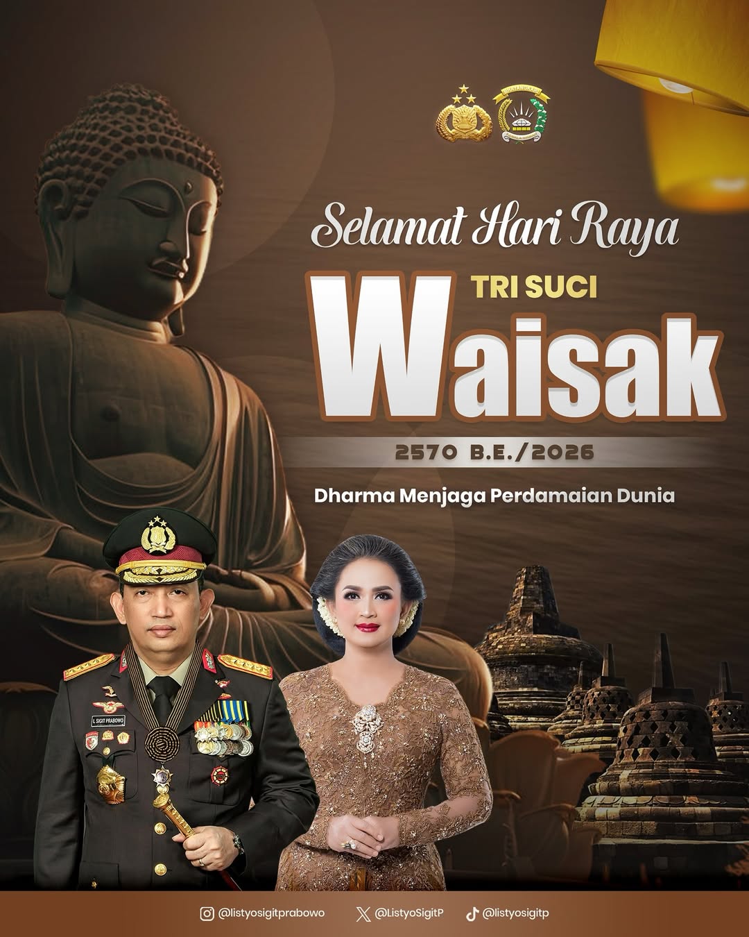 Kapolri dan Ketua Umum Bhayangkari Ucapkan Selamat Hari Raya Waisak 2570 B.E., Ajak Perkuat Toleransi dan Perdamaian