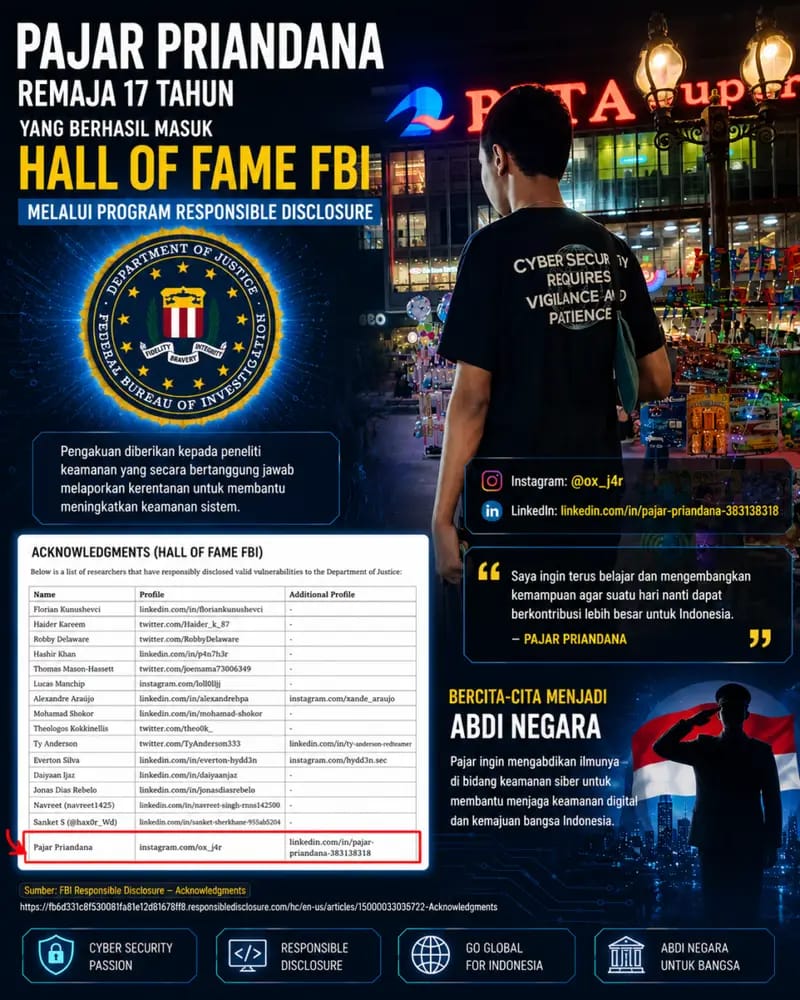 Jejak Prestasi Pajar Priandana: Remaja 17 Tahun yang Mengukir Nama di Hall of Fame FBI demi Cita-Cita Abdi Negara