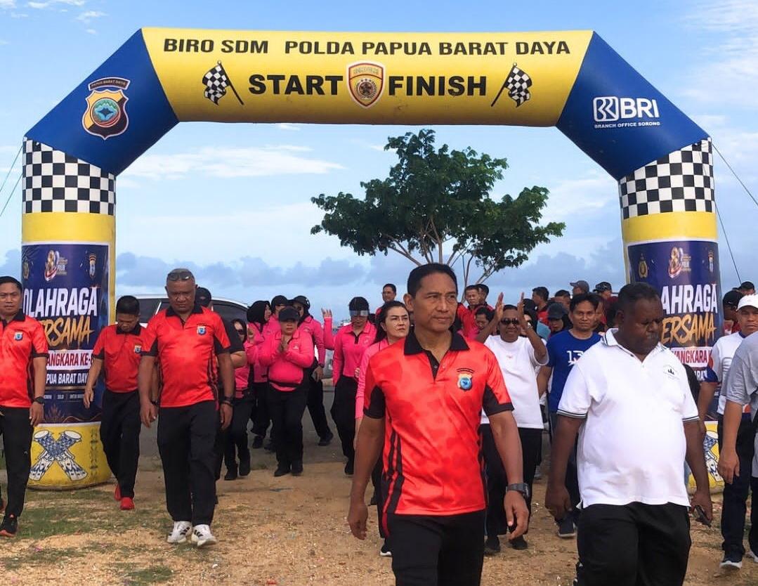 Sambut Hari Bhayangkara ke-80: Ribuan Personel Polda Papua Barat Daya dan Pemprov Melebur dalam Olahraga Bersama