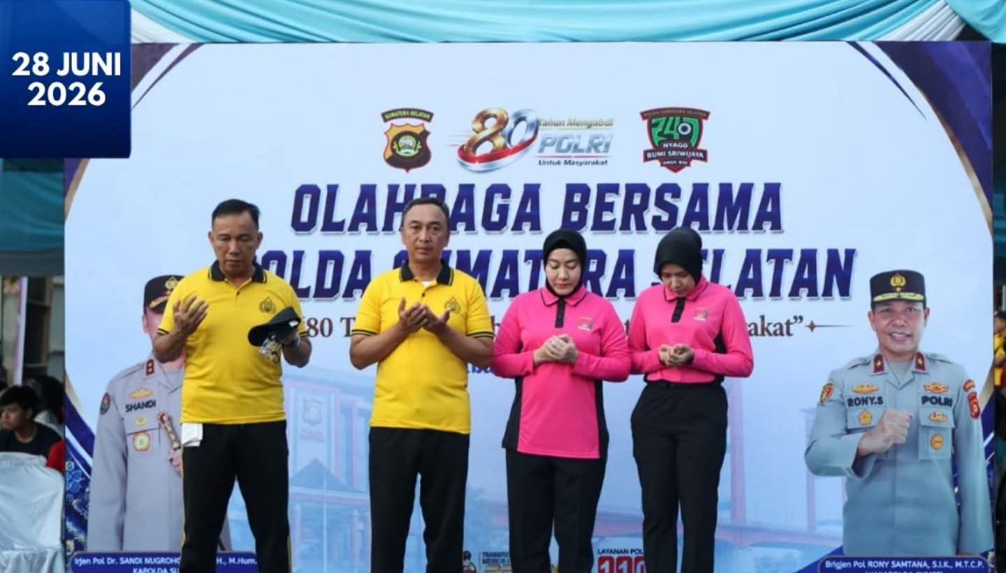 Peringati Hari Bhayangkara ke-80, Polda Sumsel Gelar Jalan Sehat hingga Hijaukan Stadion Wirabhakti