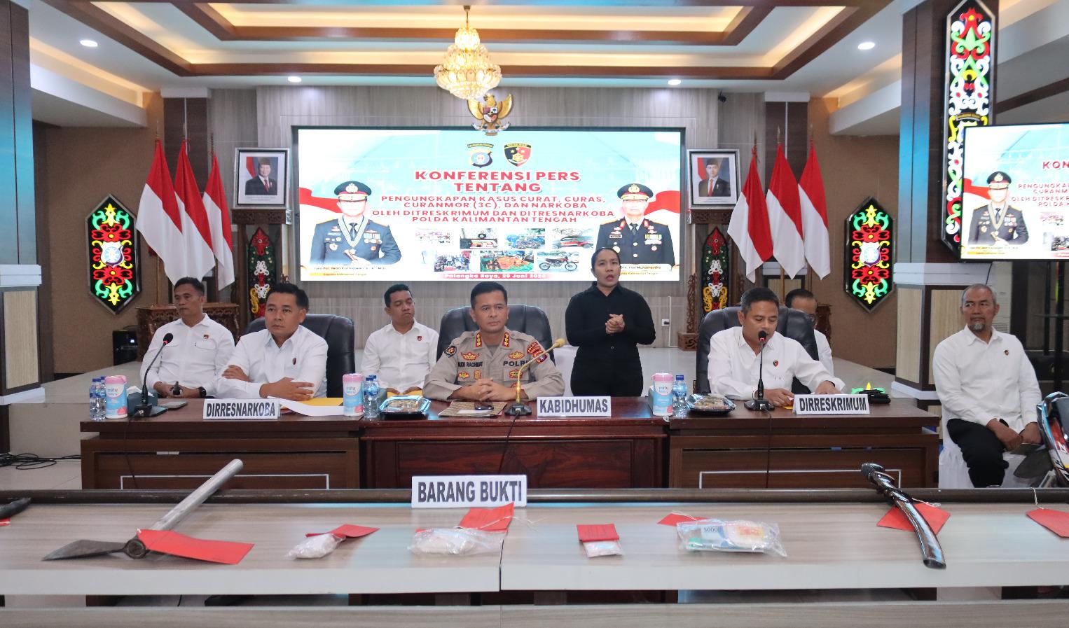 Polda Kalteng Ungkap 331 Kasus Narkoba dan Tangani 323 Kasus 3C Sepanjang Tahun 2026