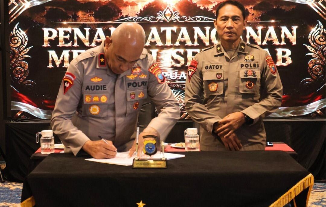 Resmi Beralih Tongkat Komando, Polda Papua Barat Daya Gelar Laporan Satuan dan Penandatanganan Memori Sertijab