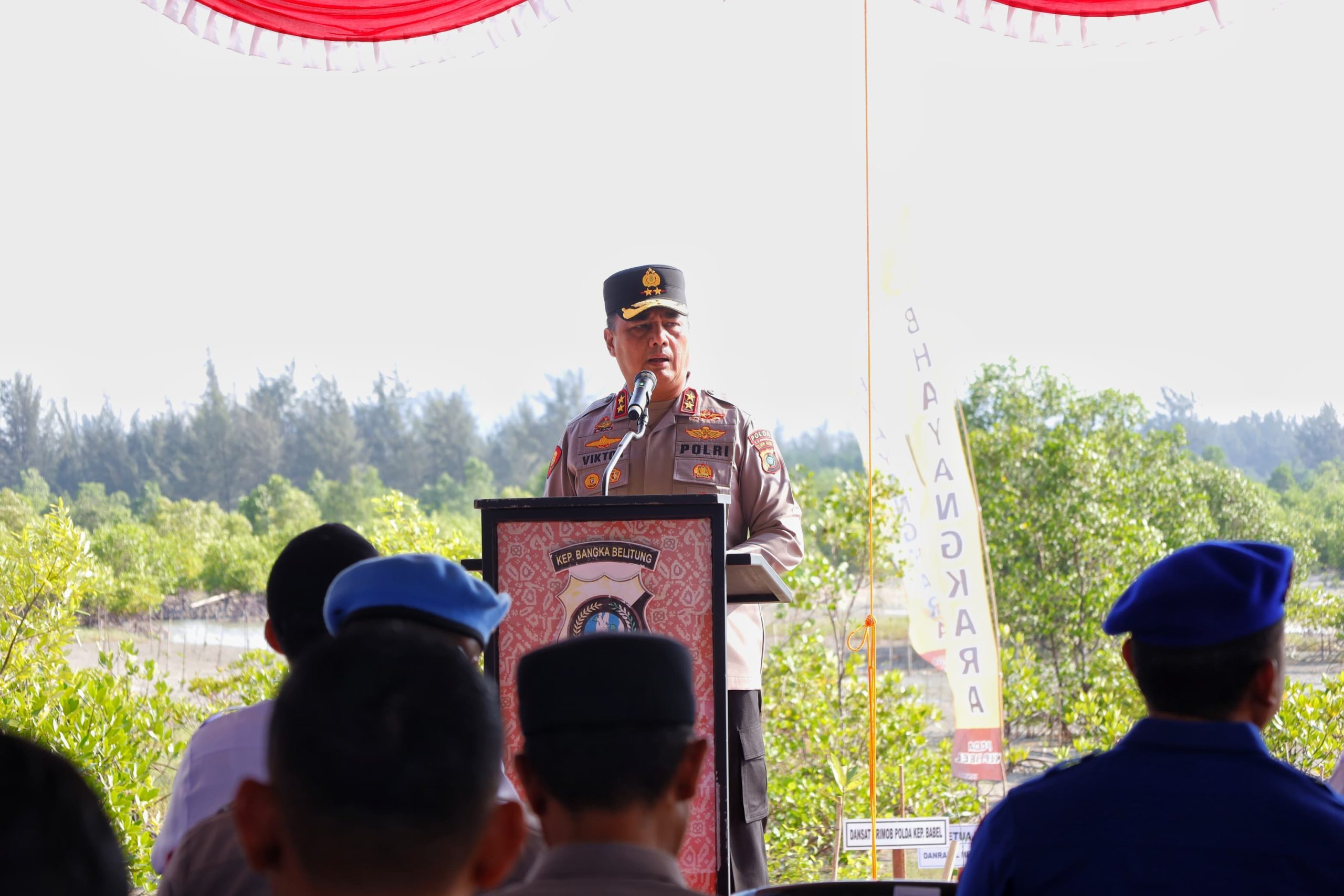 Polda Babel Kembali Gelar Aksi Penanaman Pohon Serentak, Komitmen Dukung Pelestarian Alam