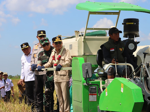 Wujud Sinergi Perkuat Swasembada Pangan, Kapolda Kalteng Panen Raya Padi Bersama Gubernur di Kapuas