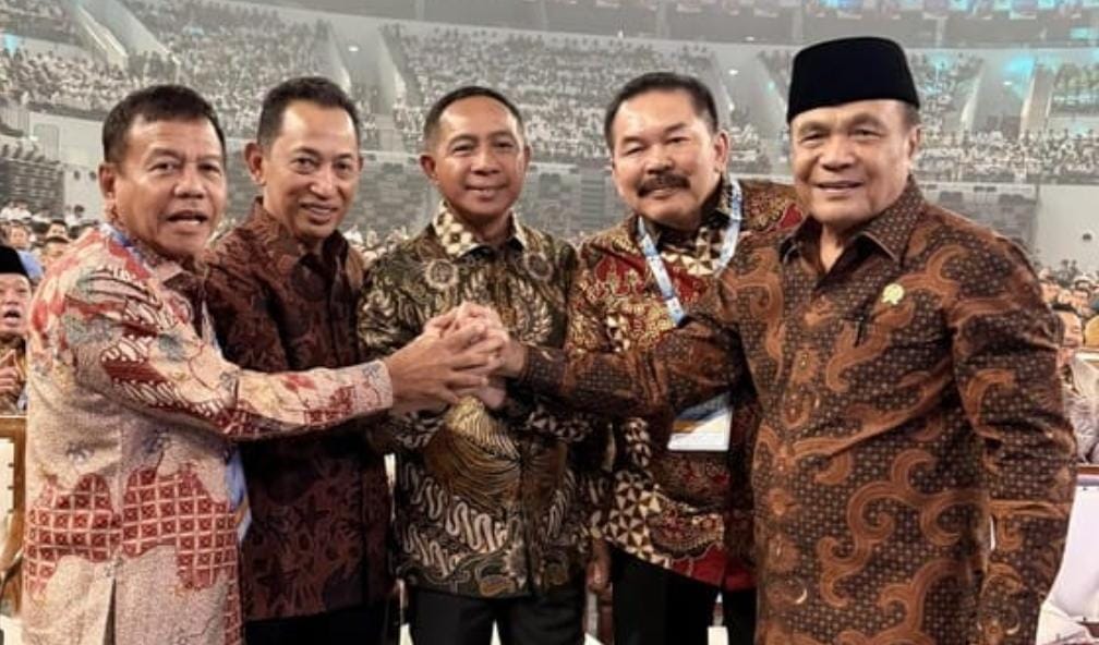 Solid Kawal Ekonomi Kerakyatan, Kapolri bersama 4 Pimpinan Lembaga Kompak Hadiri Puncak Harkopnas 2026
