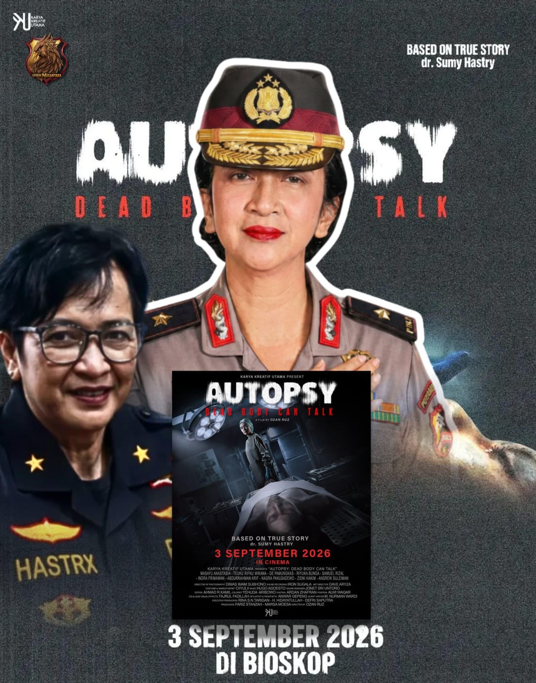 Diangkat dari Kisah Nyata Brigjen Pol Sumy Hastry, Film “AUTOPSY: Dead Body Can Talk” Siap Tayang September