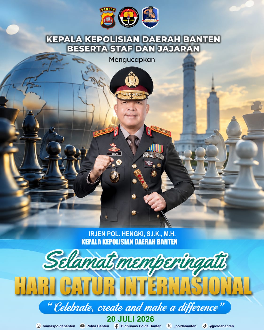 Polda Banten Ajak Masyarakat Jadikan Catur Sarana Membangun Karakter di Hari Catur Internasional 2026