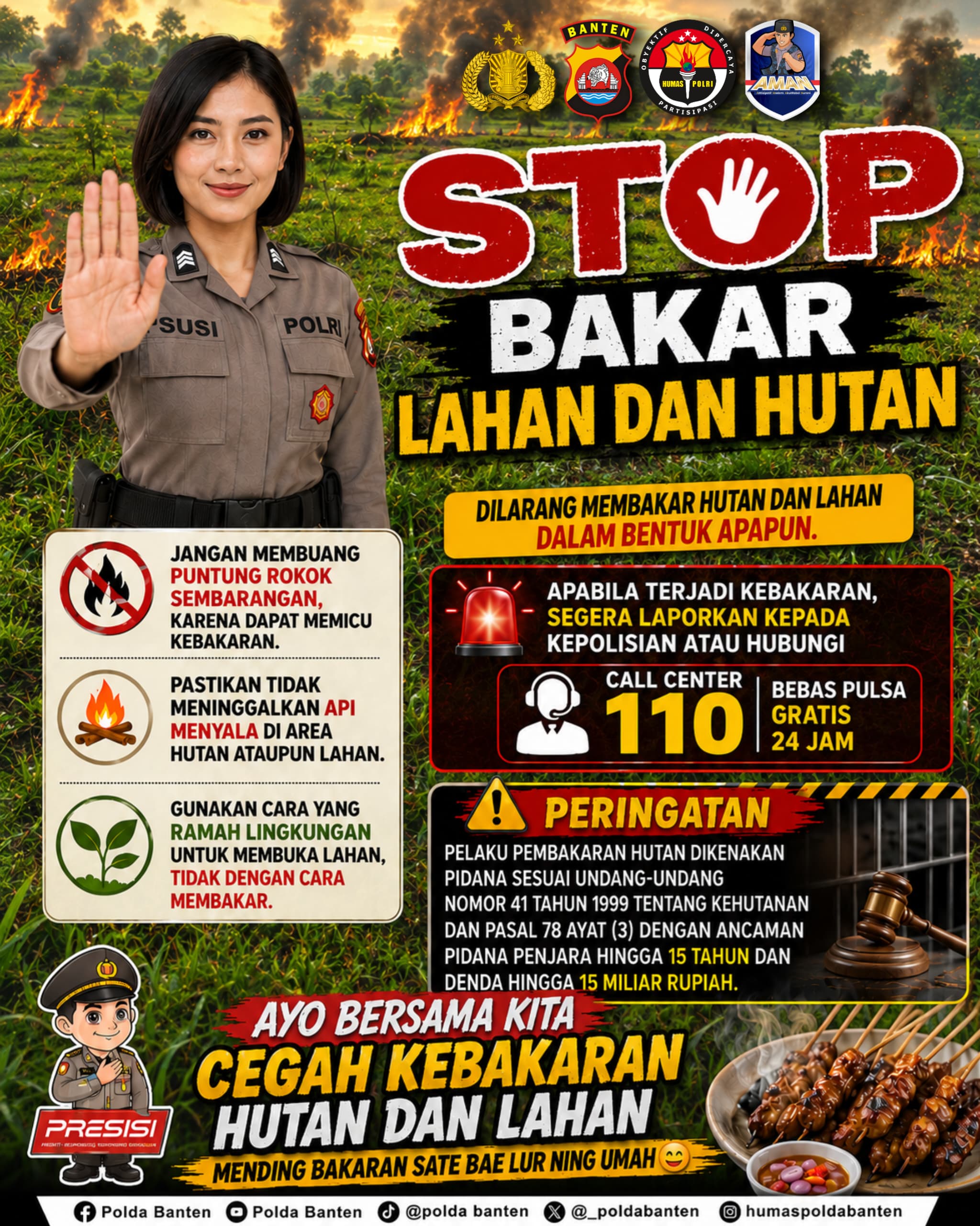 Polda Banten Ajak Masyarakat Cegah Kebakaran Hutan dan Lahan