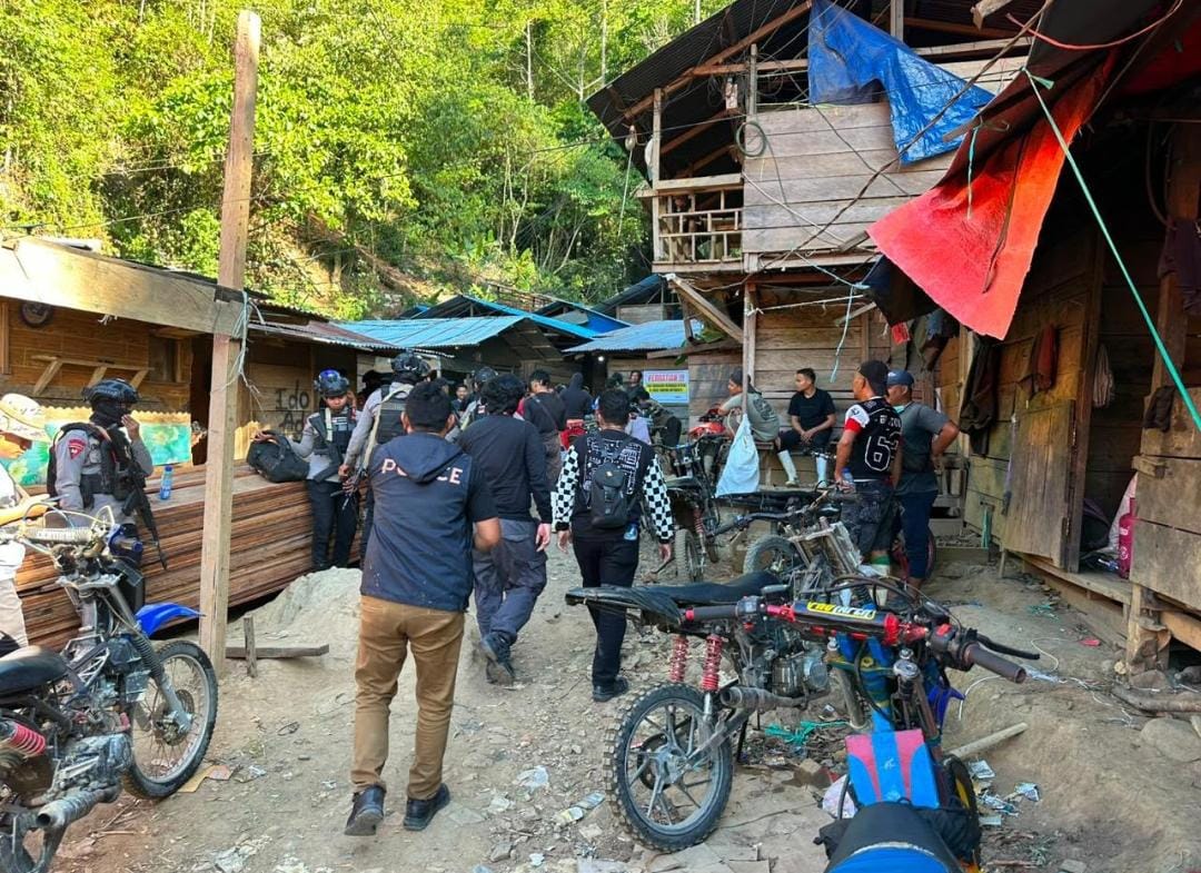 Tindak Tegas PETI, Ditreskrimsus Polda Gorontalo Segel Tambang Emas Ilegal di Bone Bolango