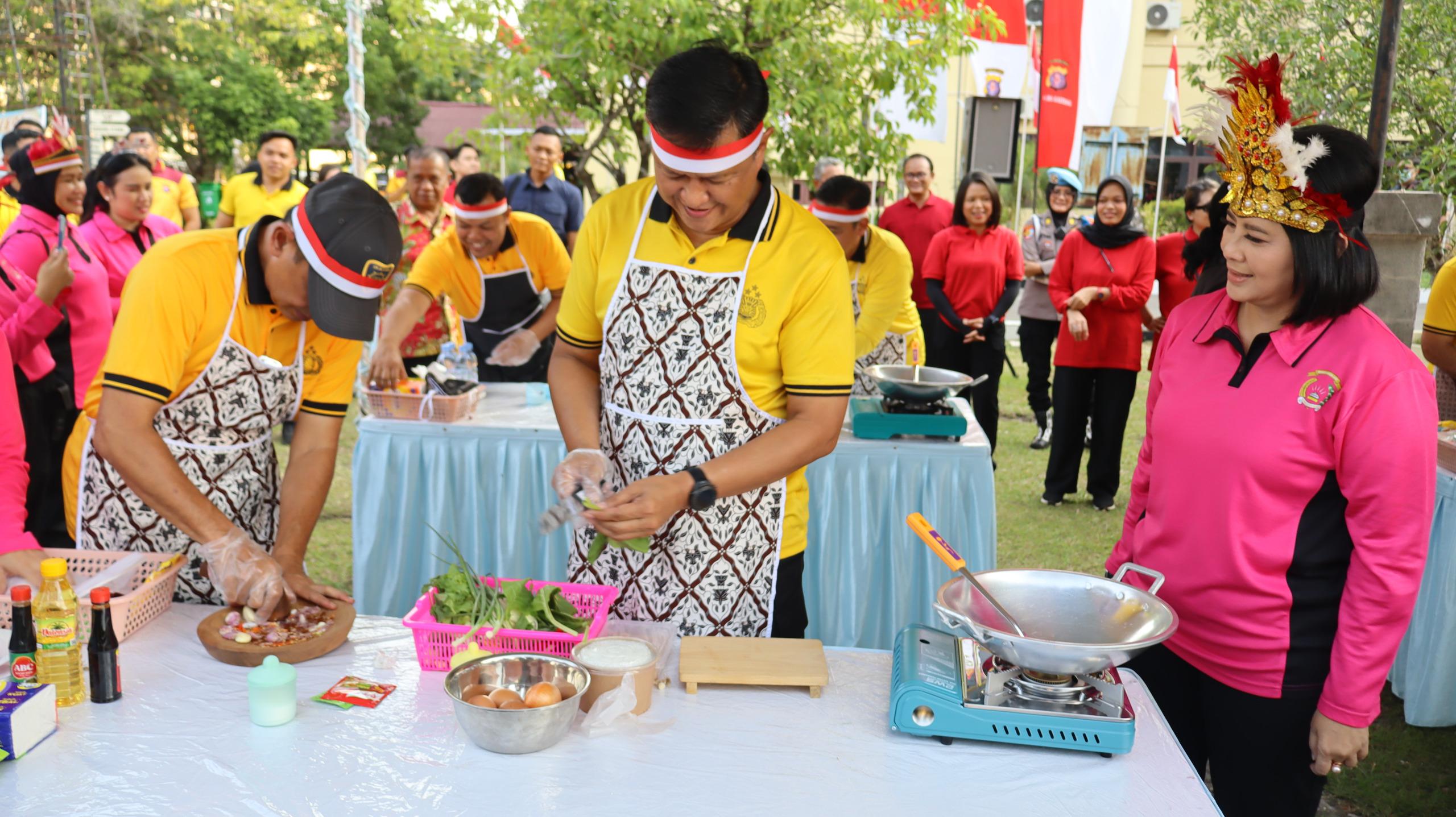 Lomba Tarik Tambang, Tangkap Bebek hingga Memasak Semarakkan HUT RI ke-81 di Polda Kalteng
