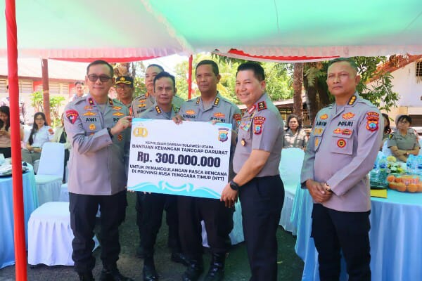 Wujud Solidaritas, Polda Sulut Salurkan Rp300 Juta untuk Pemulihan Pascabencana NTT