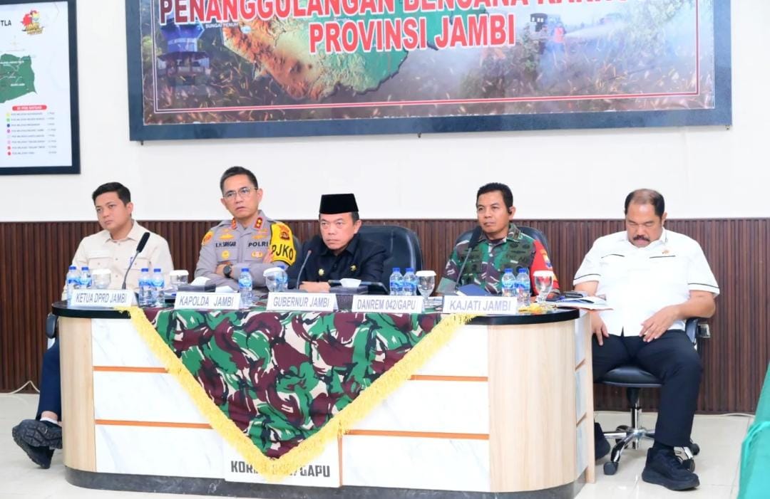 Kapolda Jambi Ikuti Zoom Meeting Presiden Prabowo Bahas Kesiapsiagaan Karhutla