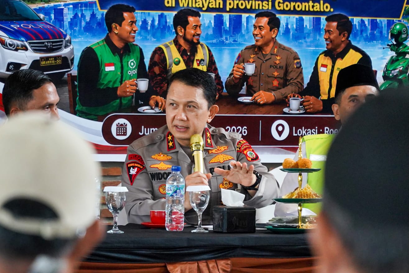 Kapolda Gorontalo Ajak Komunitas Ojol dan Bentor Lewat “Ngopi Bareng” Demi Jaga Kamtibmas