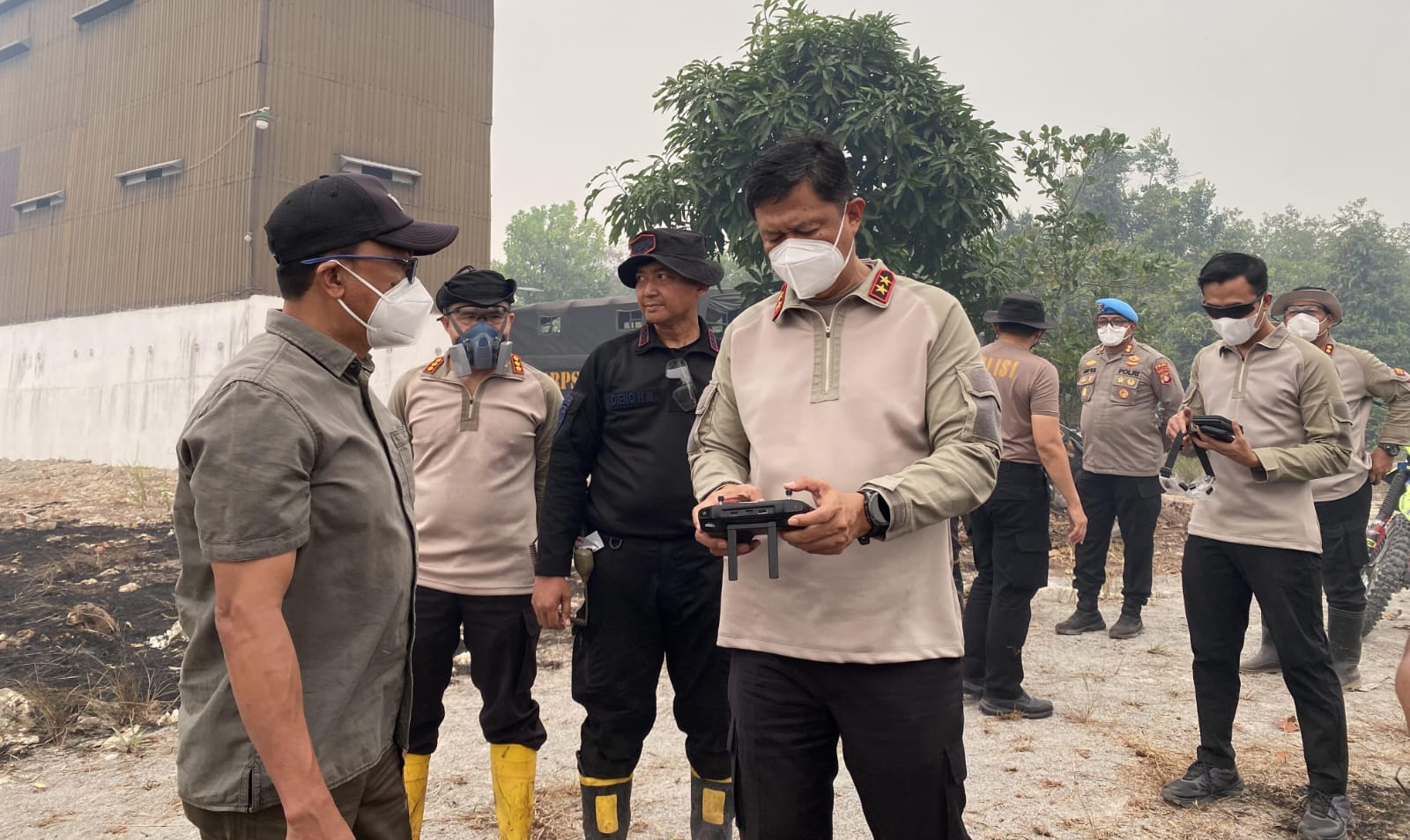 Bersama Kabinda, Kapolda Kalteng Tinjau Penanganan Karhutla di Manduhara