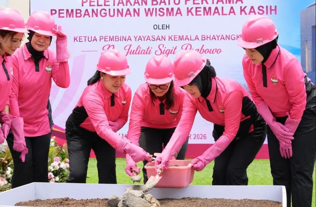 Wujudkan Kepedulian Sosial, Ketua Umum Bhayangkari Pimpin Peletakkan Batu Pertama Pembangunan Wisma Kemala Kasih