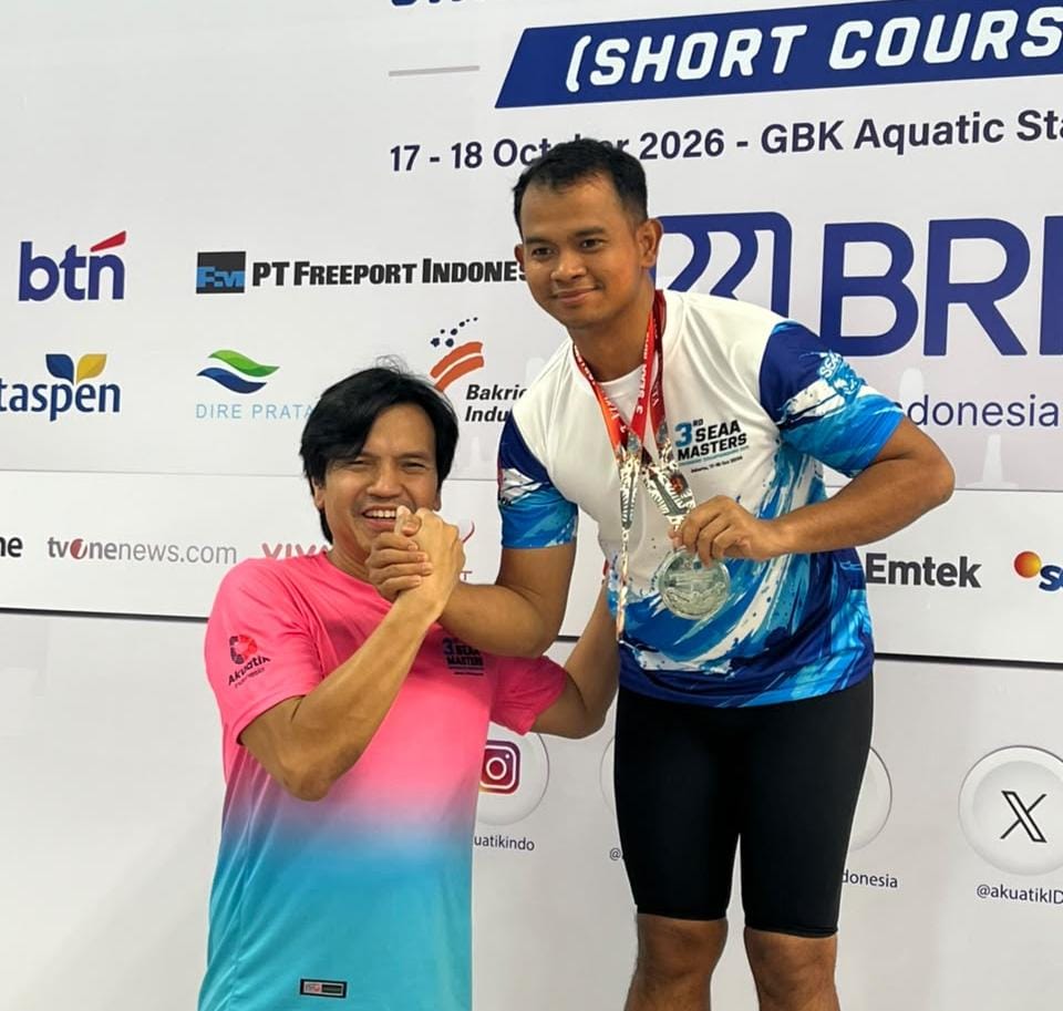 Kombinasi Tugas dan Prestasi: Kapolsek Bekasi Selatan AKP Rumangga Sabet Dua Podium di SEAA Masters Swimming Championships 2026