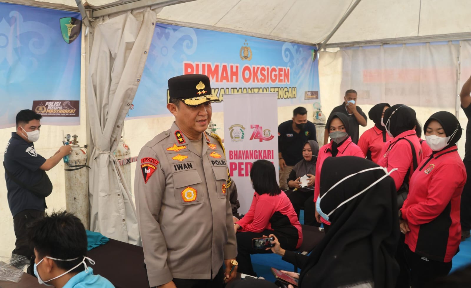Peduli Kesehatan Masyarakat, Polda Kalteng Dirikan Rumah Oksigen 24 Jam di 7 Titik Palangka Raya