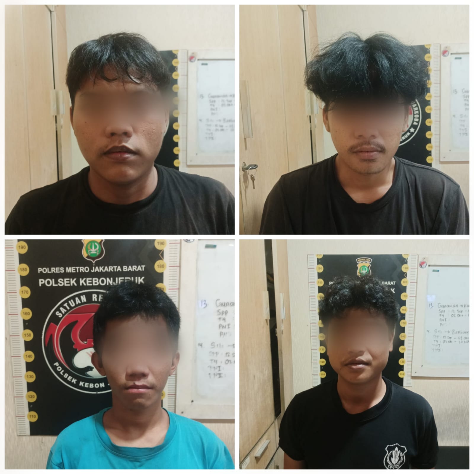 Polsek Kebon Jeruk Amankan Empat Orang, Sita Tembakau Diduga Sintetis dan Cairan Bahan Baku