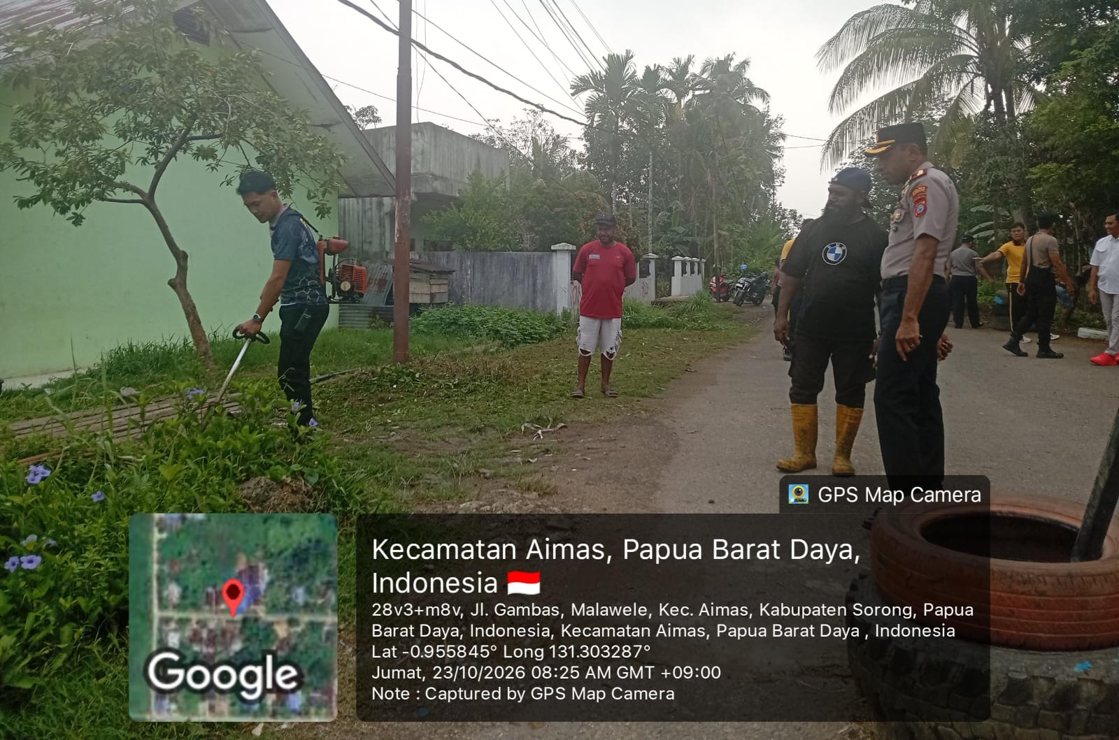 Wujudkan Lingkungan Bersih dan Hijau, Polres Sorong Gelar Kerja Bakti Green Policing di Aimas