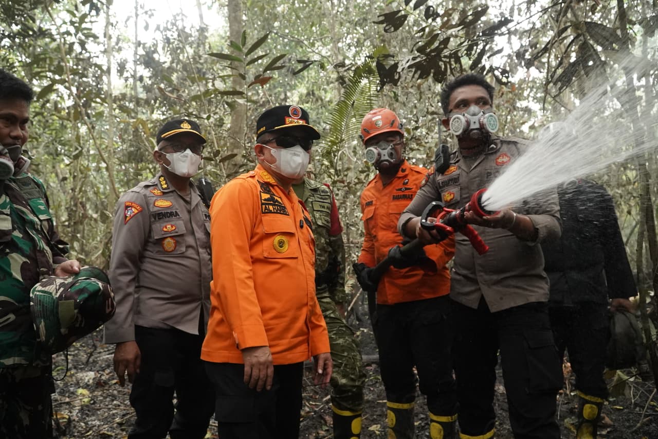 Polda Jambi Bersama Tim Gabungan Pantau Karhutla di TNBS, 5,5 Hektare Kawasan Hutan Masih dalam Penanganan