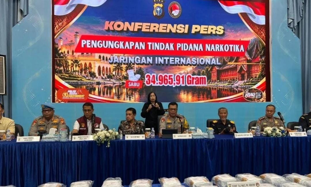 Kapolda Riau Tegaskan Perang terhadap Narkoba, 34,9 Kg Sabu dari Malaysia Digagalkan