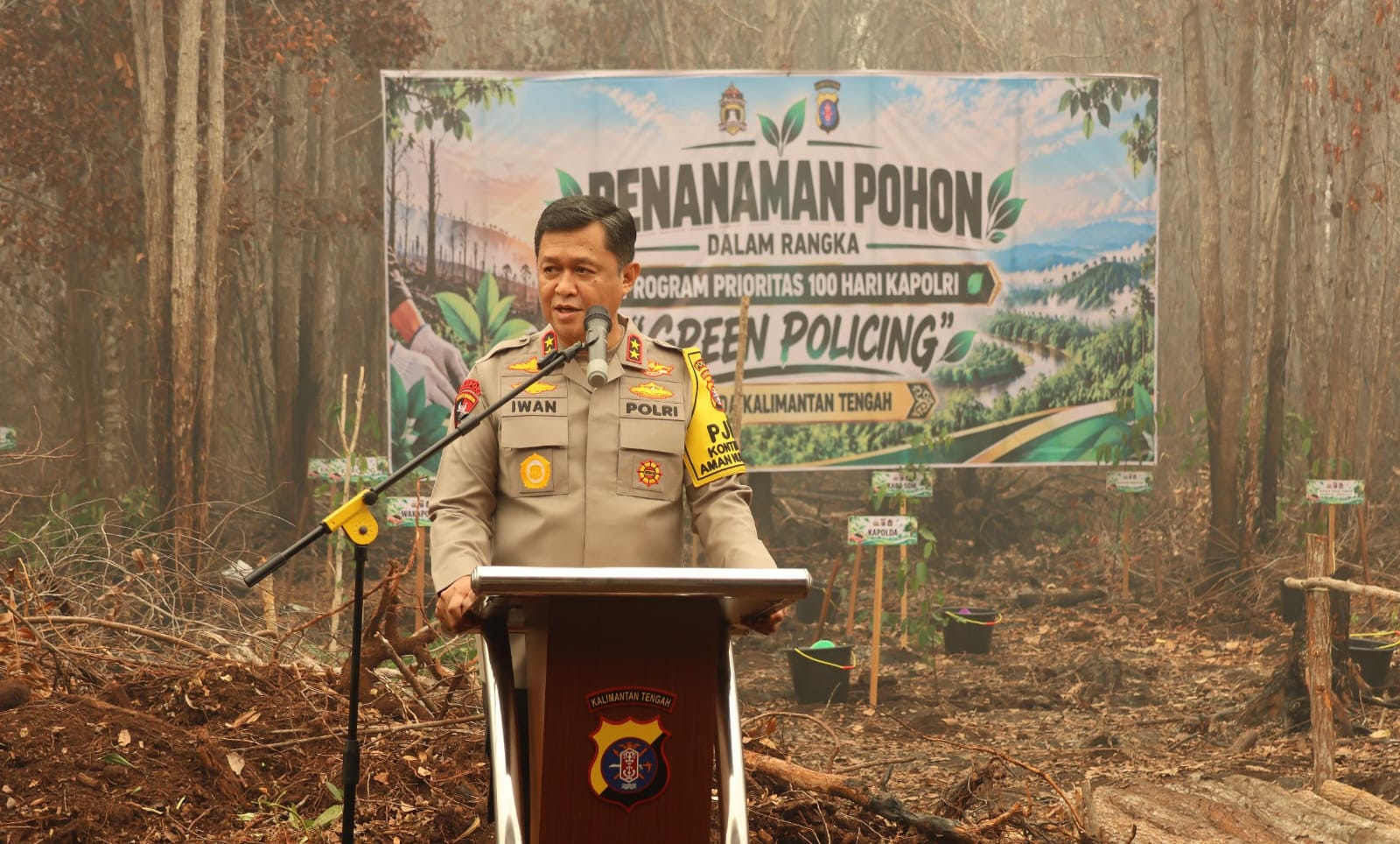 Green Policing Program Prioritas Kapolri yang Dicanangkan di Polda Kalteng, Fokus Reboisasi Lahan Bekas Terbakar